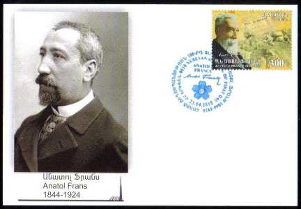 <font =5-722>722 Centennial of the Armenian Genocide Anatol France French poet and Journalist.  Official Maxi Card Scott #... <br>Date of Issue: April 23<br> </font>